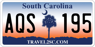 SC license plate AQS195