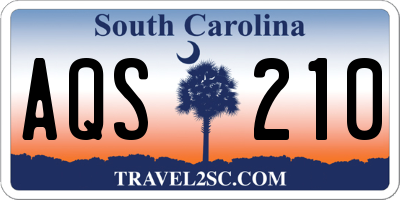 SC license plate AQS210