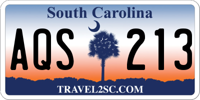 SC license plate AQS213