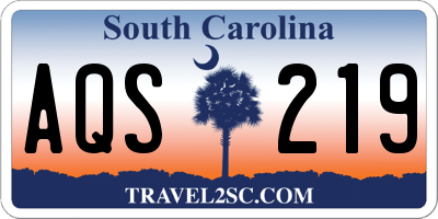 SC license plate AQS219