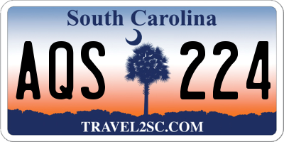 SC license plate AQS224