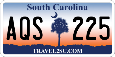 SC license plate AQS225