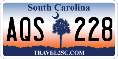 SC license plate AQS228