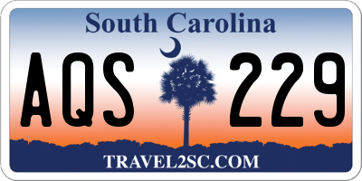 SC license plate AQS229