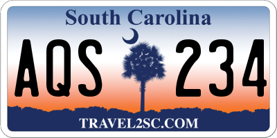 SC license plate AQS234