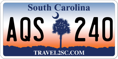 SC license plate AQS240