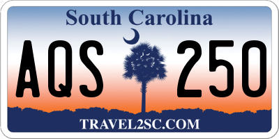 SC license plate AQS250