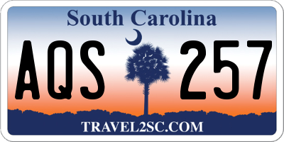 SC license plate AQS257