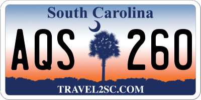 SC license plate AQS260