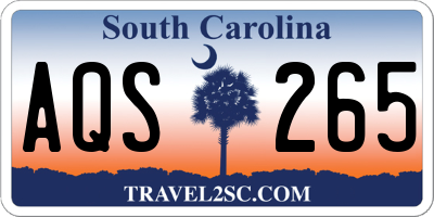 SC license plate AQS265