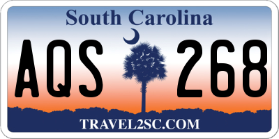 SC license plate AQS268