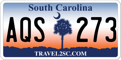 SC license plate AQS273