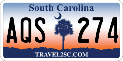 SC license plate AQS274
