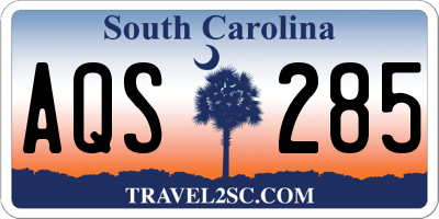 SC license plate AQS285