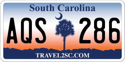 SC license plate AQS286