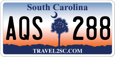 SC license plate AQS288