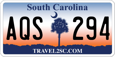 SC license plate AQS294
