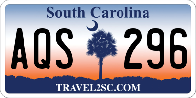 SC license plate AQS296