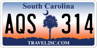 SC license plate AQS314