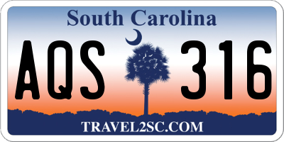 SC license plate AQS316