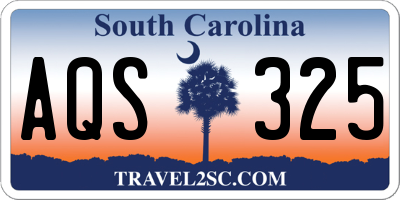 SC license plate AQS325