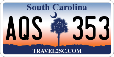 SC license plate AQS353
