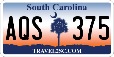 SC license plate AQS375