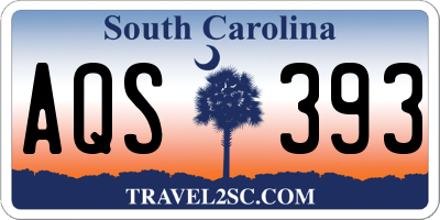 SC license plate AQS393