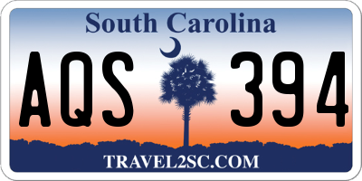 SC license plate AQS394