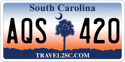 SC license plate AQS420