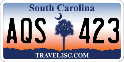 SC license plate AQS423