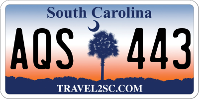 SC license plate AQS443