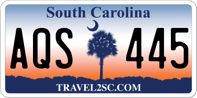SC license plate AQS445
