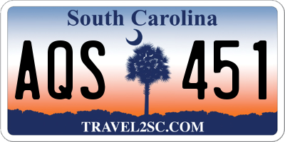 SC license plate AQS451