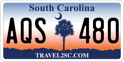 SC license plate AQS480