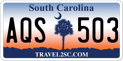 SC license plate AQS503