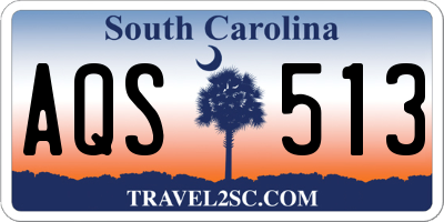 SC license plate AQS513