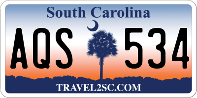 SC license plate AQS534
