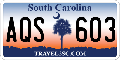 SC license plate AQS603