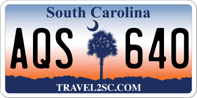 SC license plate AQS640