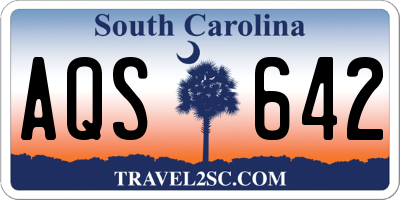 SC license plate AQS642