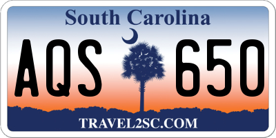 SC license plate AQS650