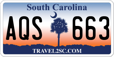 SC license plate AQS663