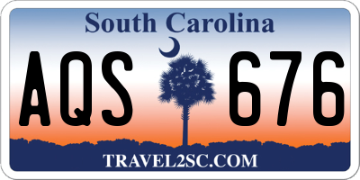 SC license plate AQS676