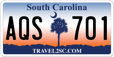 SC license plate AQS701