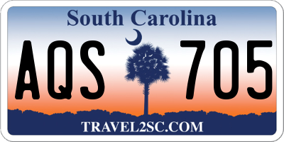 SC license plate AQS705