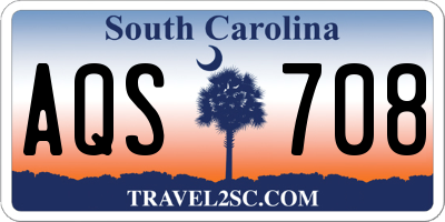 SC license plate AQS708