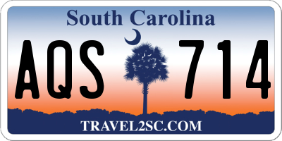 SC license plate AQS714