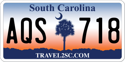 SC license plate AQS718