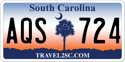 SC license plate AQS724